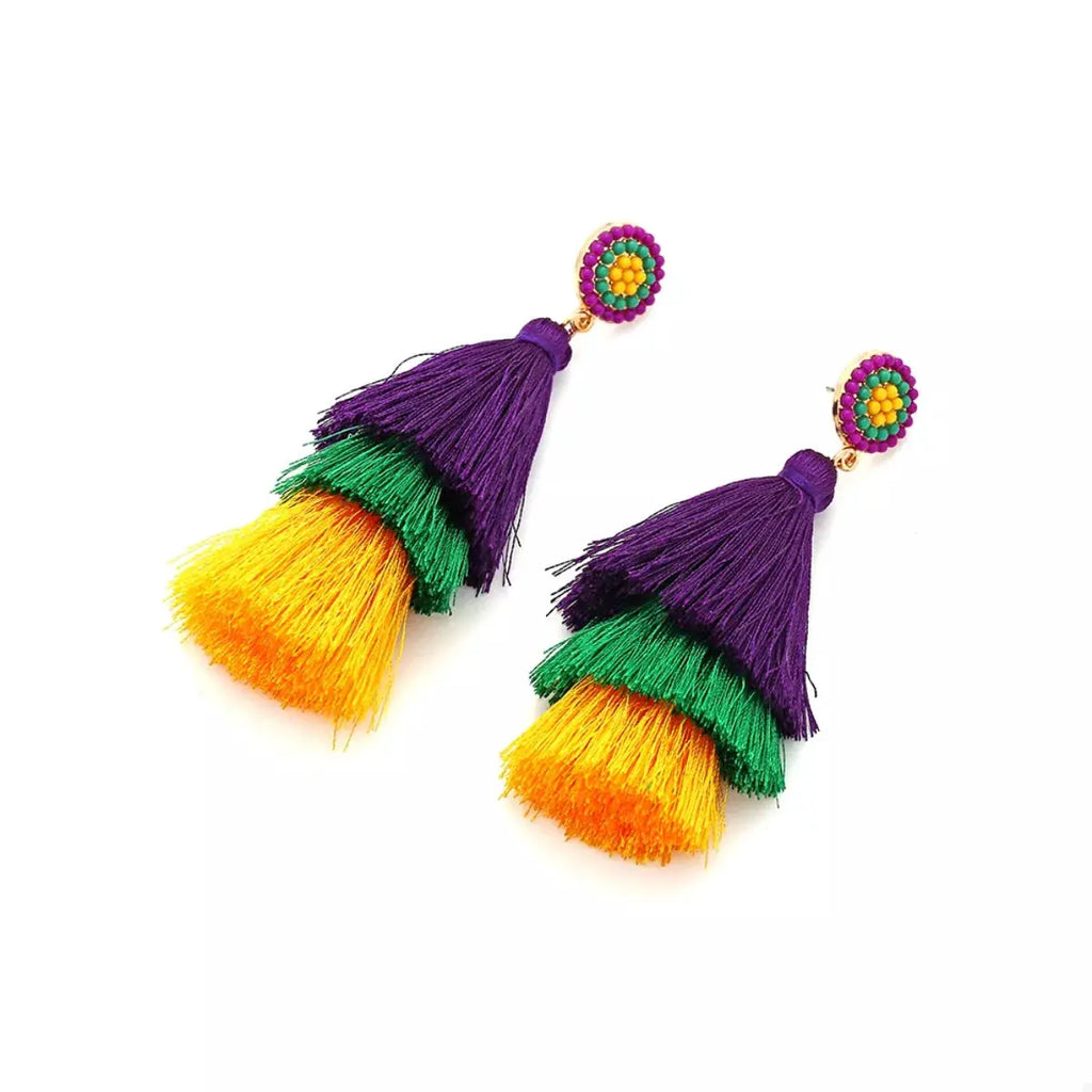 Layered Tassel Drop Earrings by Trendsi