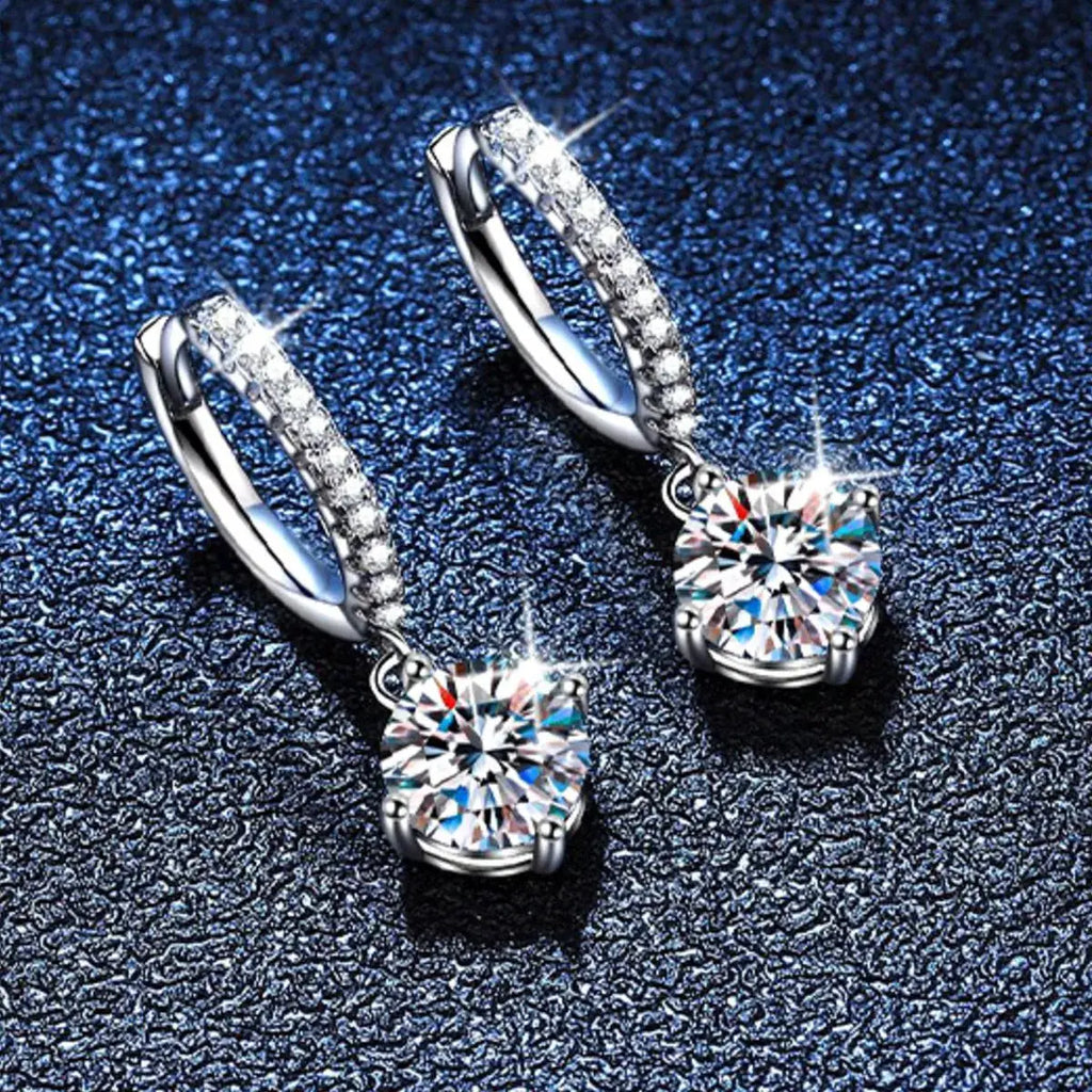 1 Carat Moissanite 925 Sterling Silver Drop Earrings by Trendsi