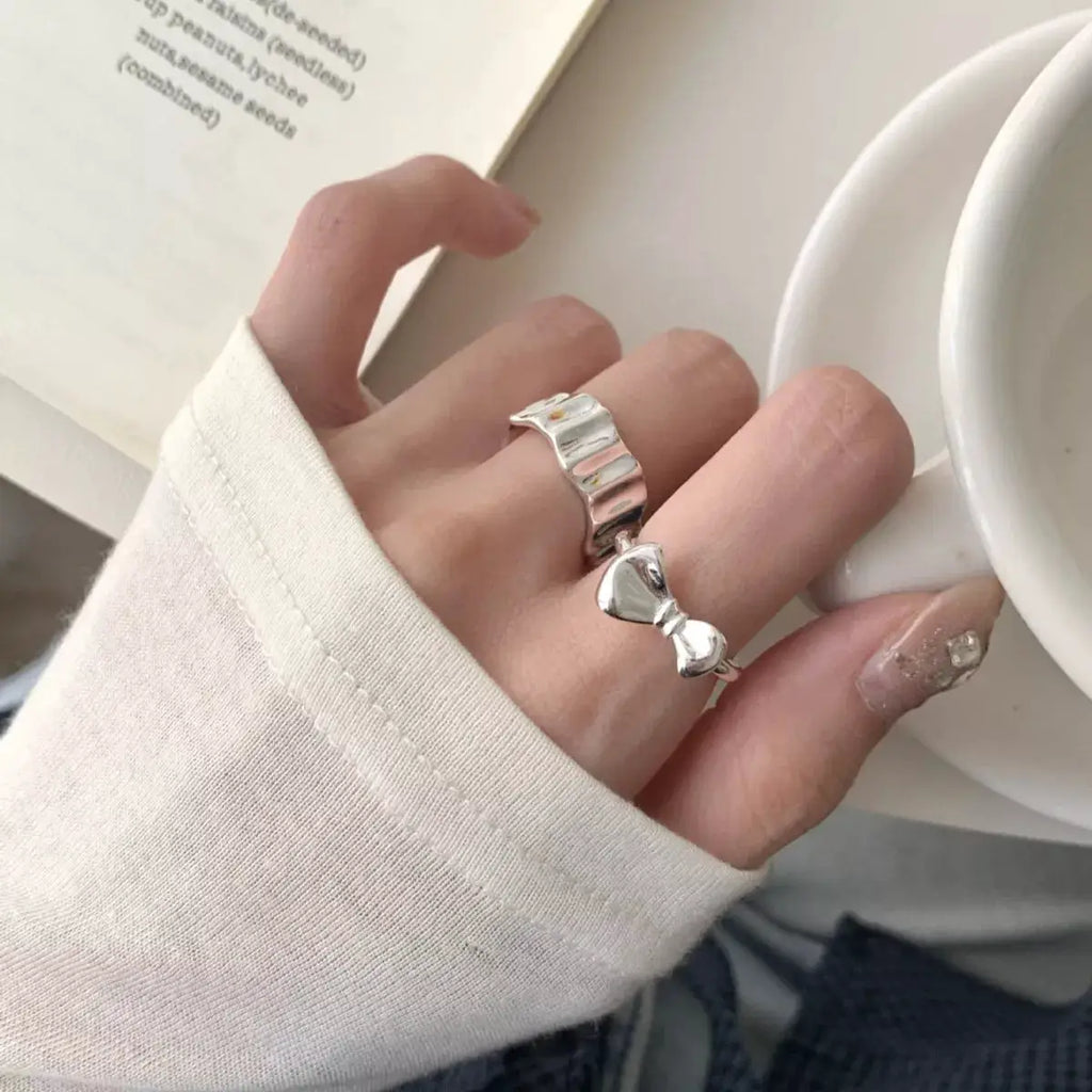 925 Sterling Silver Bow Ring by Trendsi