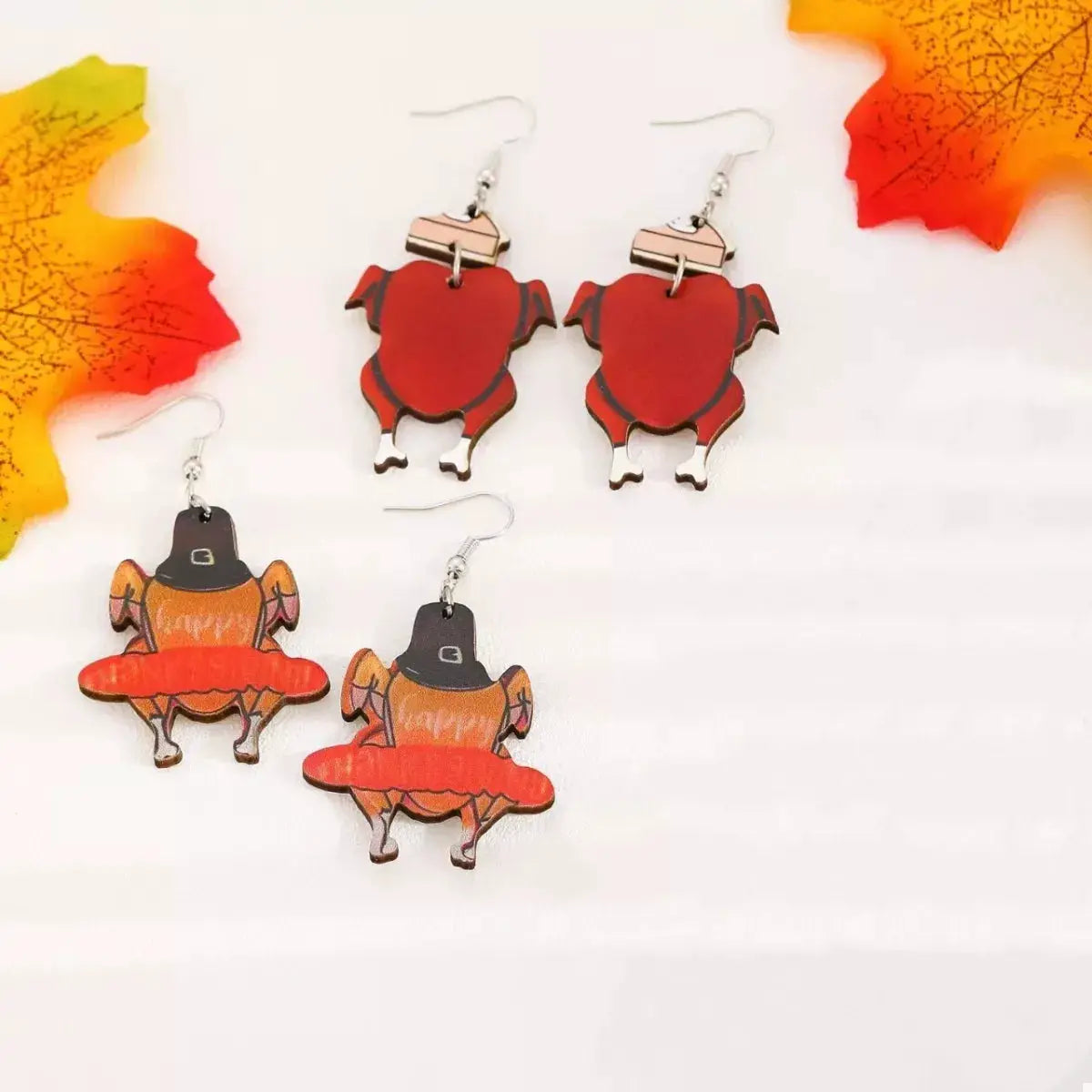 Thanksgiving Turkey Dangle Earrings by Trendsi