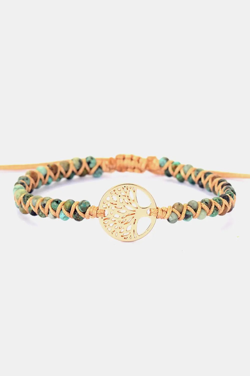 Handmade Tree Shape Beaded Copper Bracelet by Trendsi