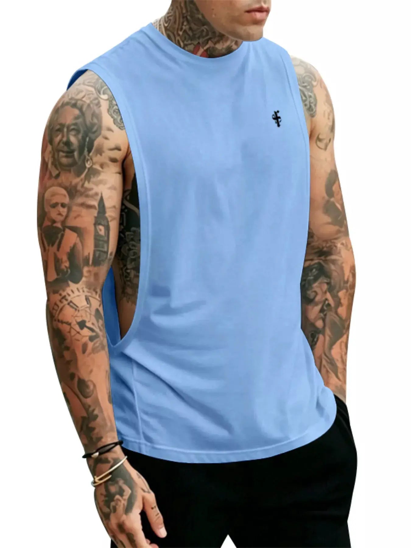 Men's Full Size Round Neck Tank Top Plus Size by Trendsi