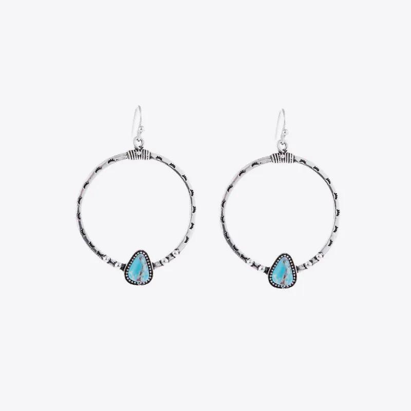 Artificial Turquoise Drop Earrings by Trendsi