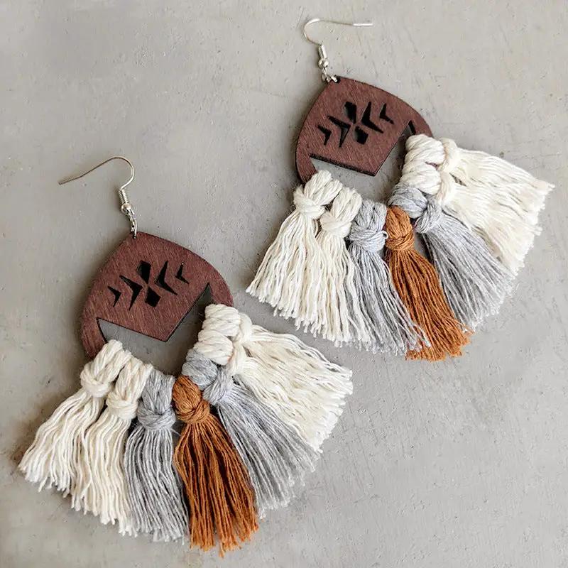 Tassel Detail Drop Earrings by Trendsi