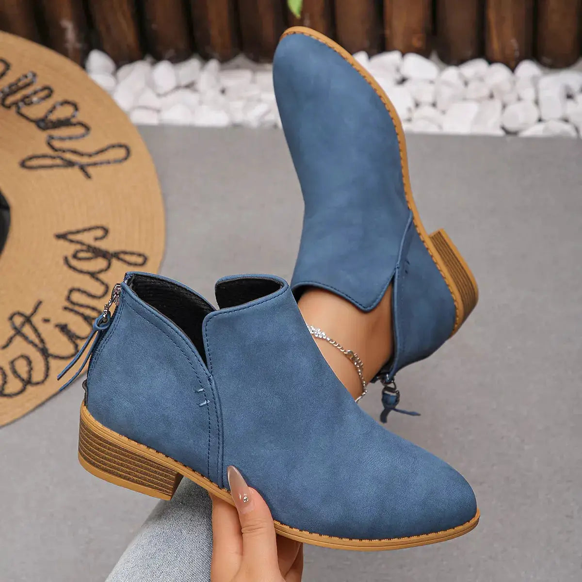 Point Toe Block Heels Boots by Trendsi