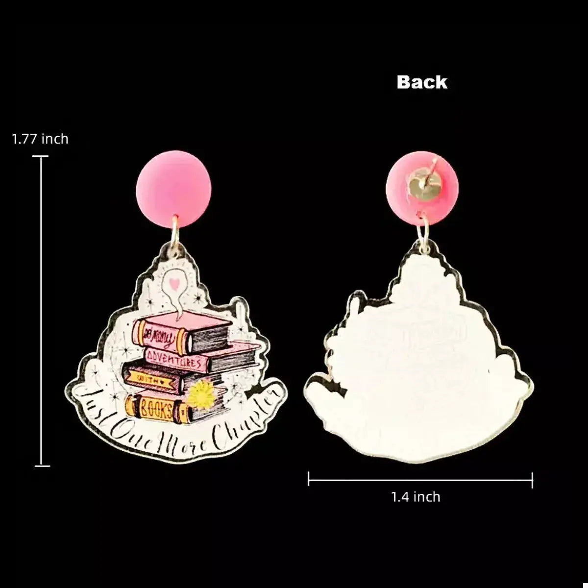 Book Stack Acrylic Drop Earrings by Trendsi