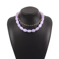 2 Piece Colorful Beaded Chain Necklace by Trendsi