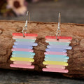 Acrylic Rainbow Dangle Earrings by Trendsi
