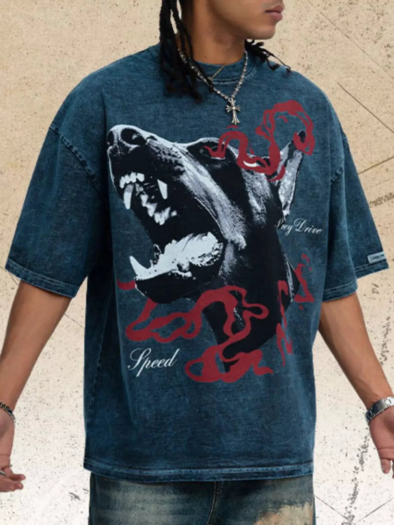 Men's Vintage Wash Graphic T-Shirt by Trendsi