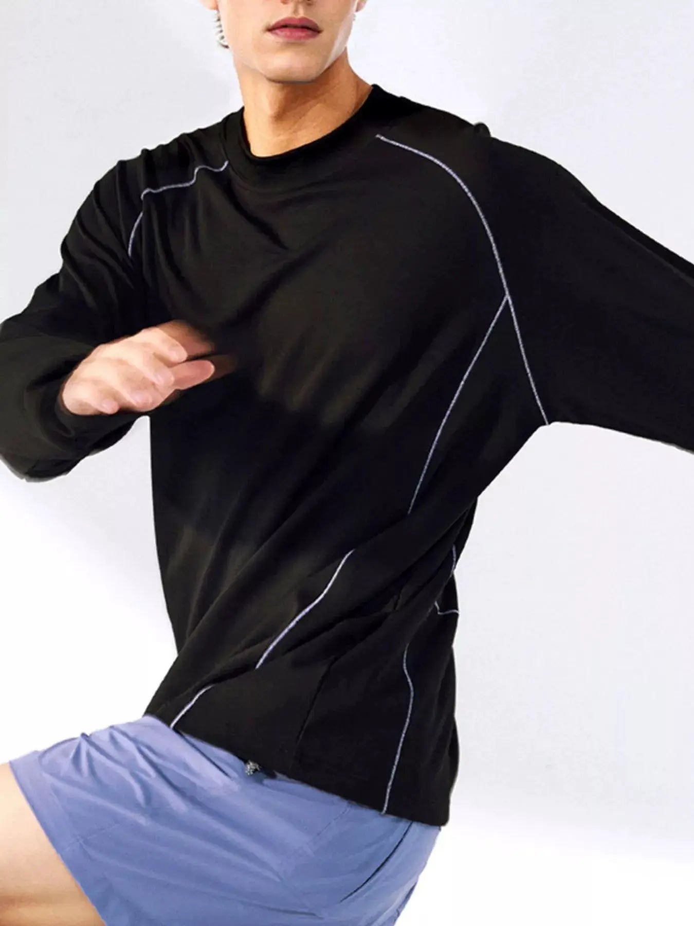 Men's Round Neck Raglan Sleeve T-Shirt by Trendsi