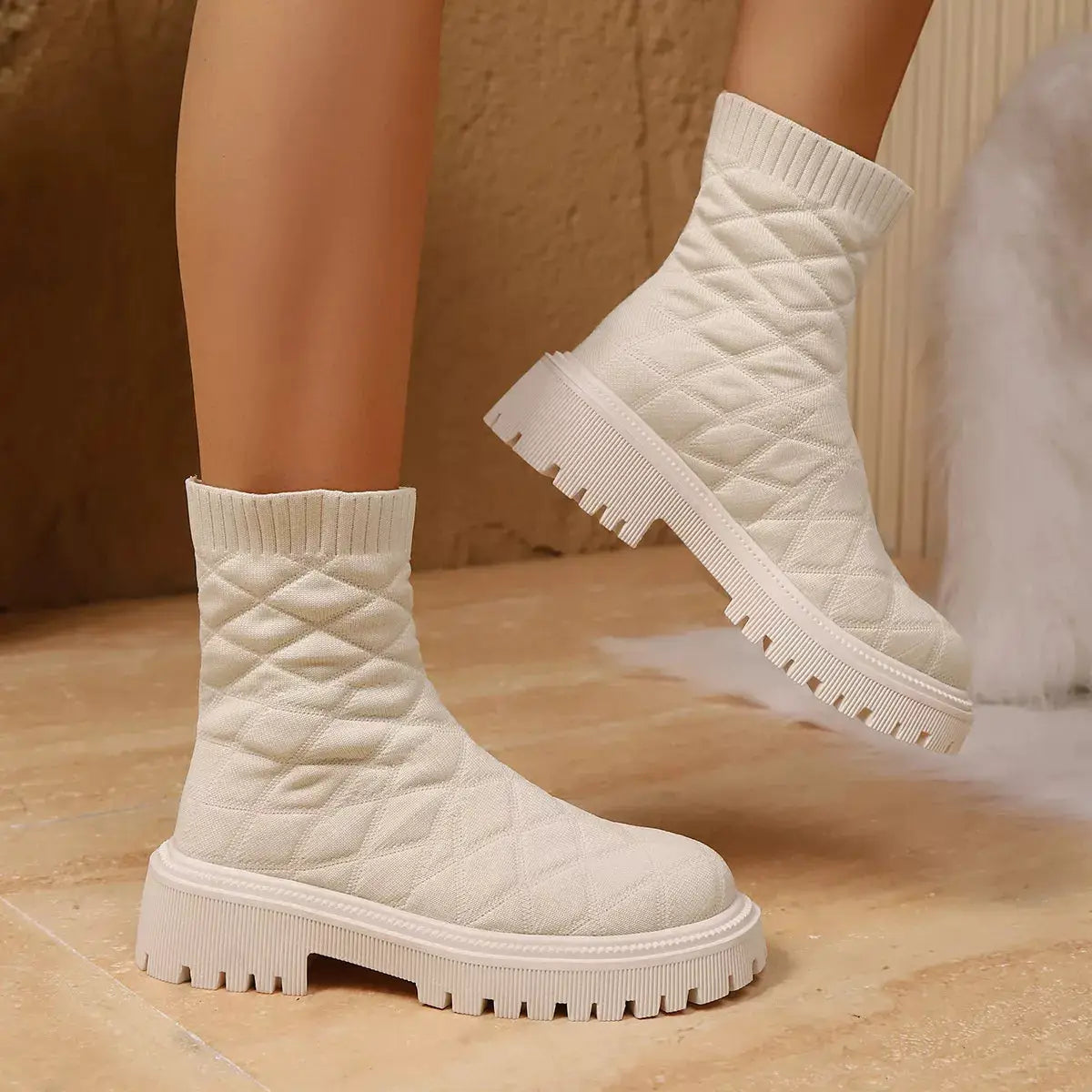 Round Toe Block Heels Boots by Trendsi