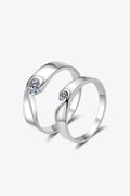 Moissanite Rhodium-Plated Ring by Trendsi