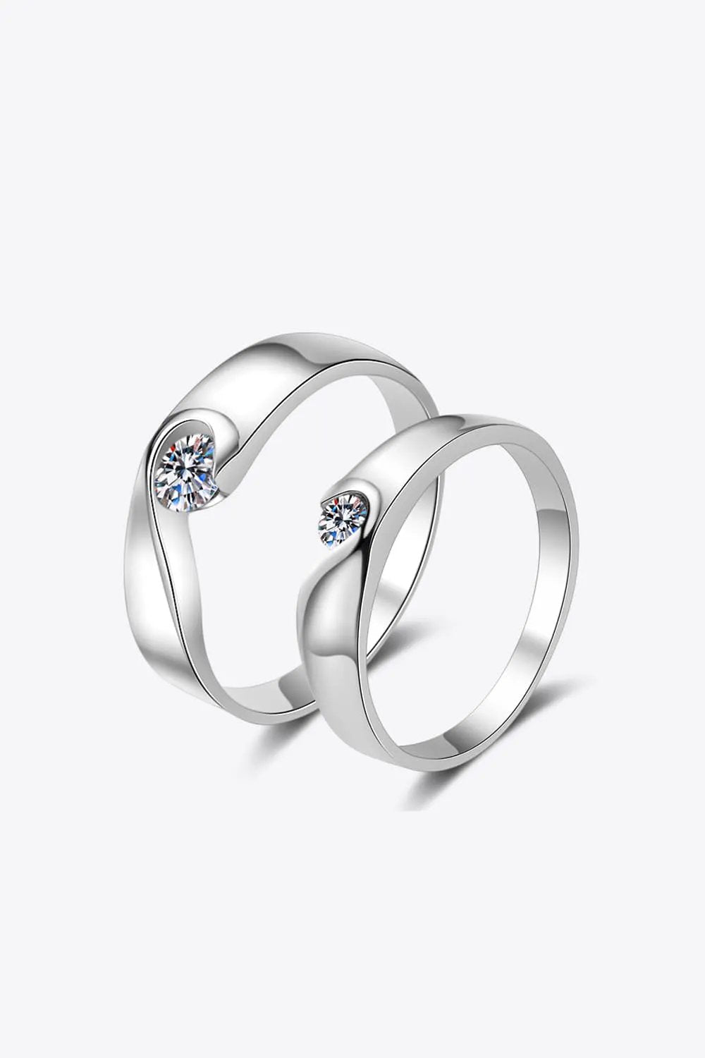 Moissanite Rhodium-Plated Ring by Trendsi