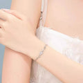 925 Sterling Silver Zircon Star Chain Bracelet by Trendsi