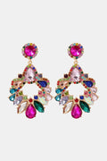 Zinc Alloy Frame Glass Stone Dangle Earrings by Trendsi