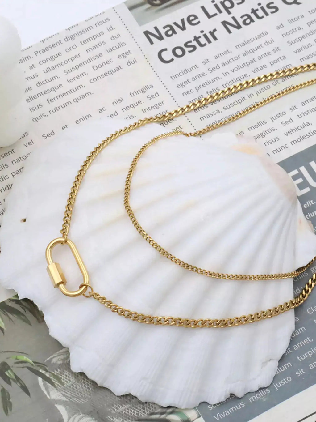 18K Gold-Plated Double Layered Necklace by Trendsi