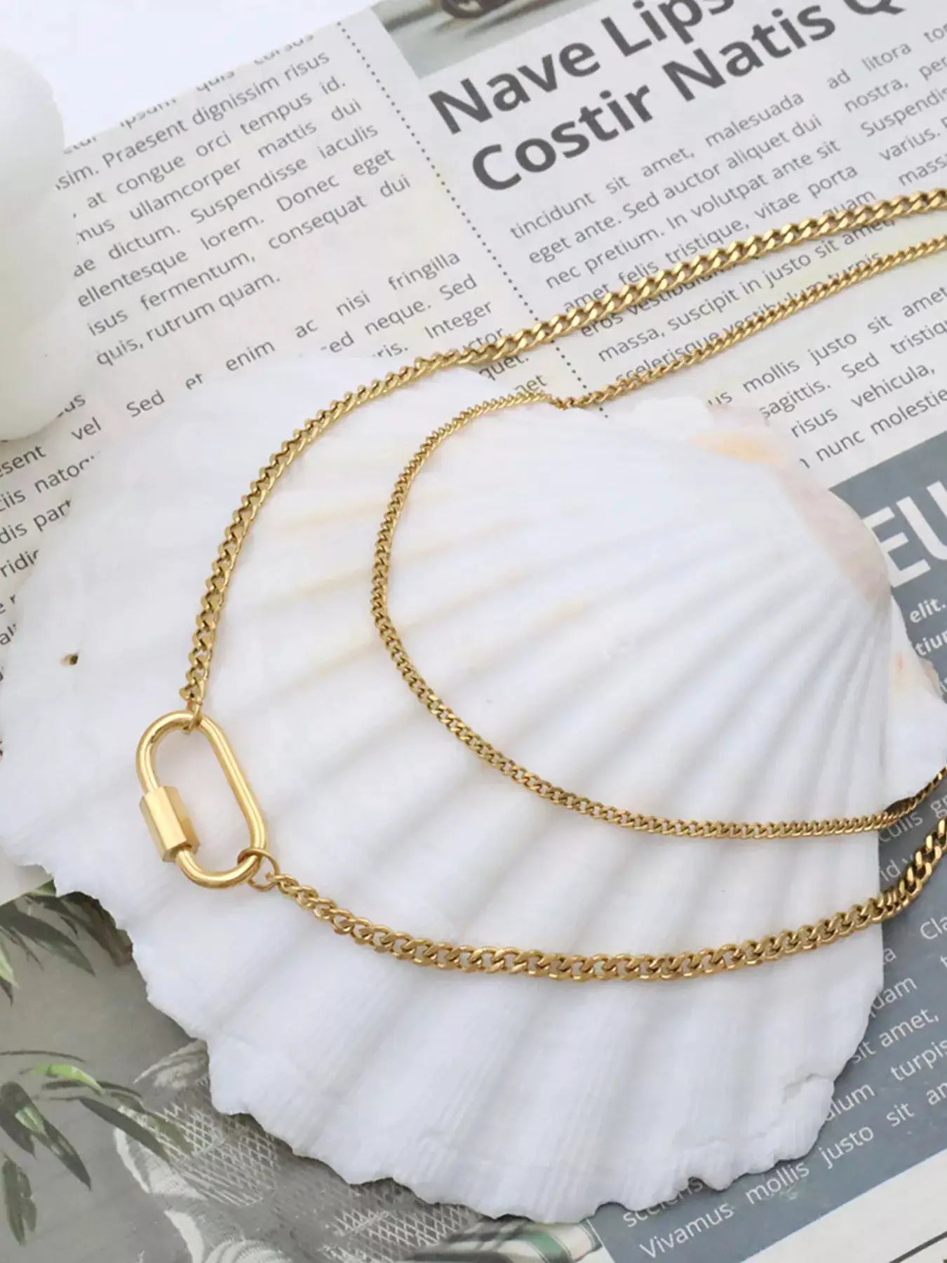 18K Gold-Plated Double Layered Necklace by Trendsi