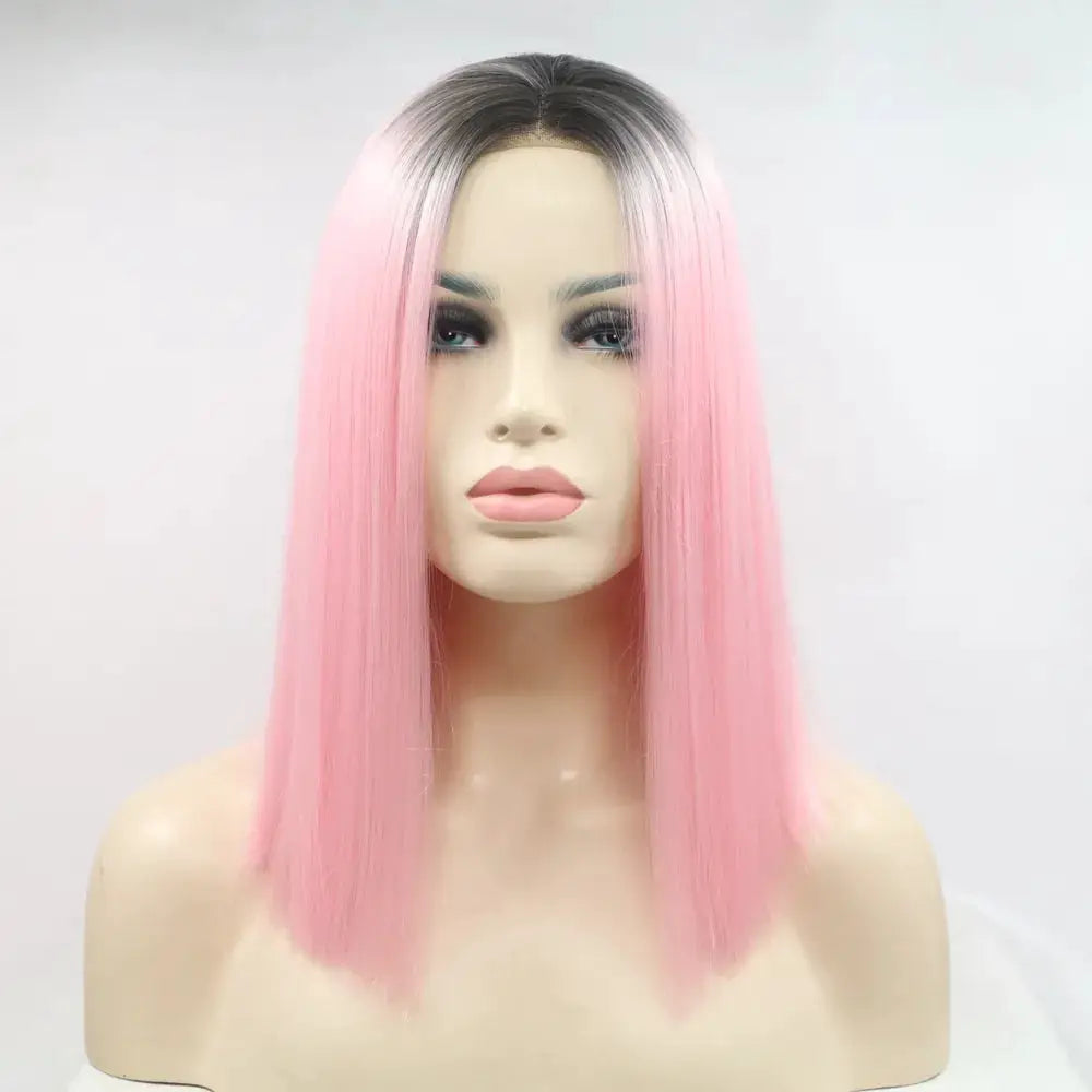 13*3" Lace Front Wigs Synthetic Mid-length Straight 12" 130% Density by Trendsi