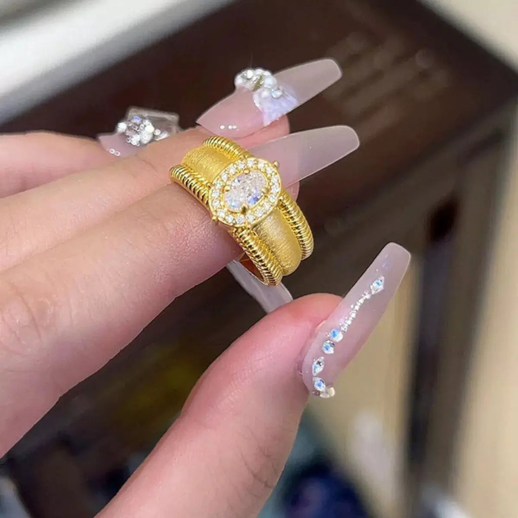 18K Gold-Plated 925 Sterling Silver Ring by Trendsi