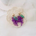 Grape Cluster Beaded Dangle Earrings by Trendsi