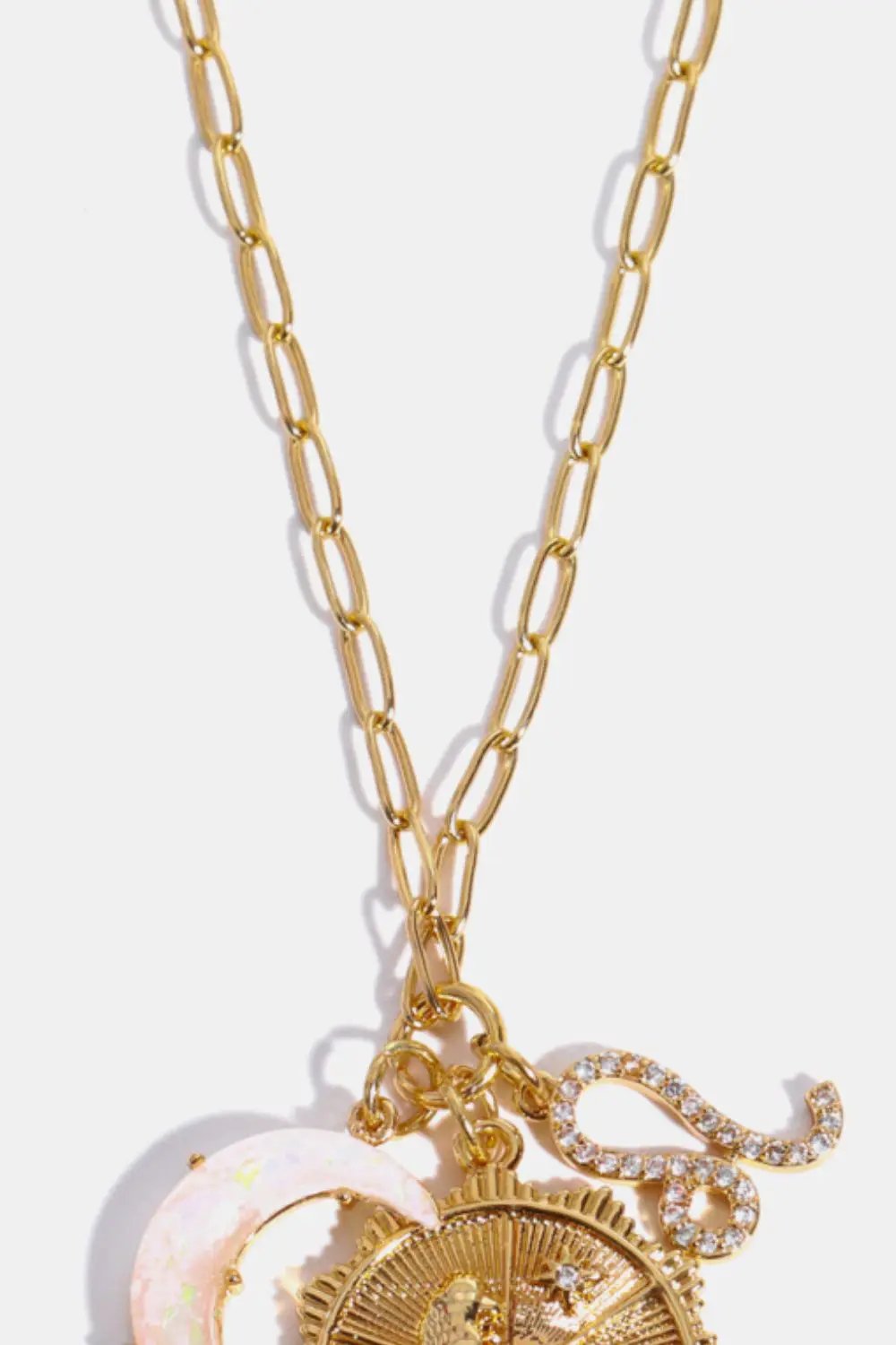 Constellation and Moon Pendant Copper Necklace by Trendsi