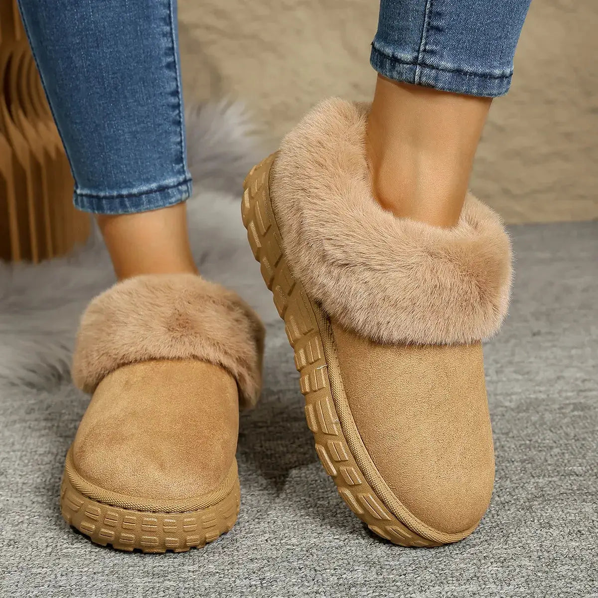 Suede Sherpa-Lined Winter Boots by Trendsi