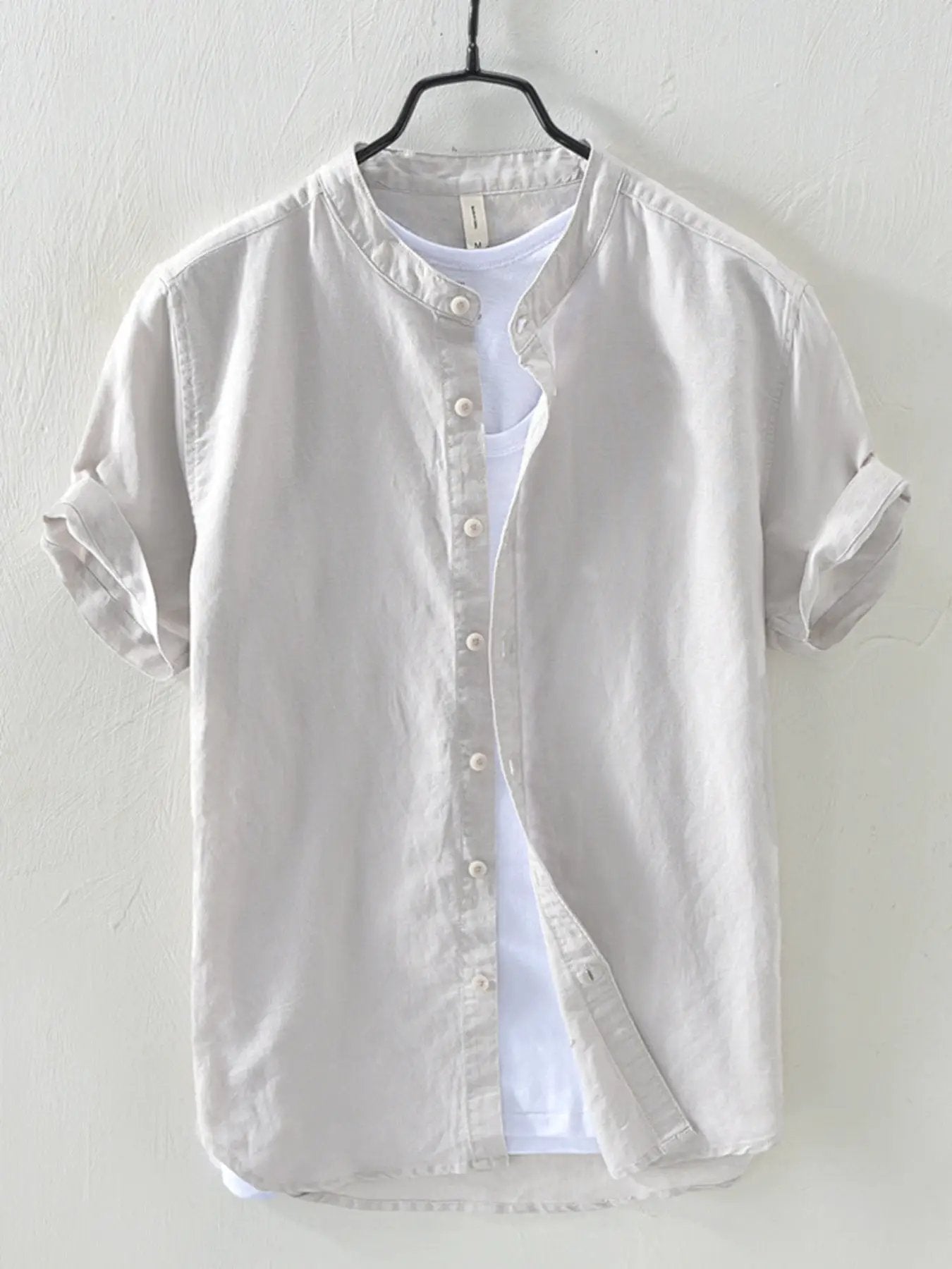 Men's Full Size Button Up Short Sleeve Shirt Plus Size by Trendsi