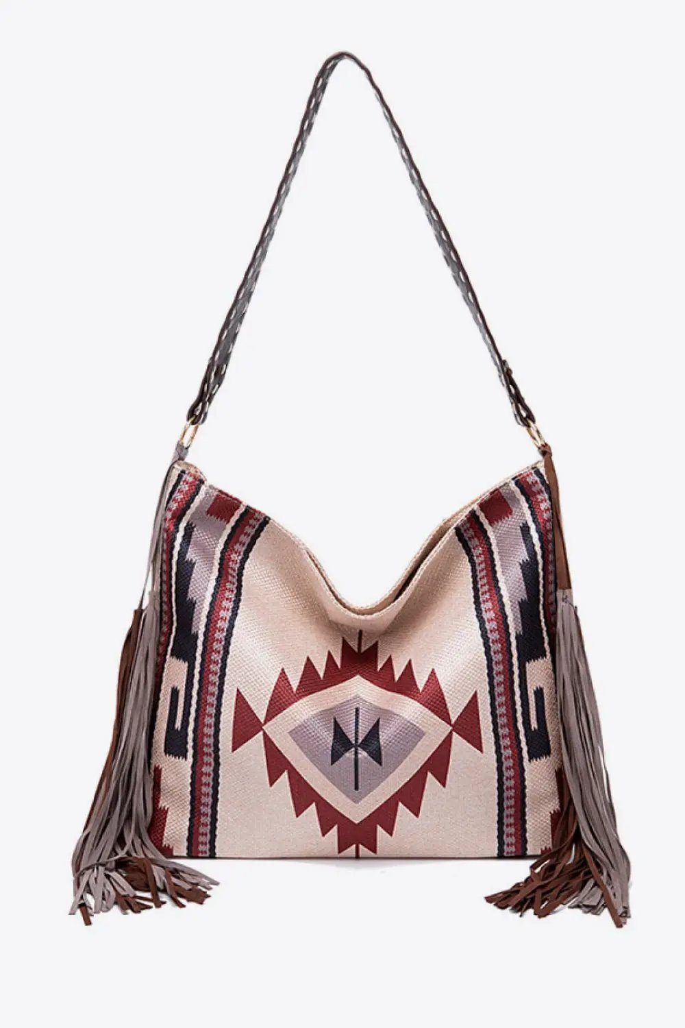 Geometric Canvas Tote Bag by Trendsi