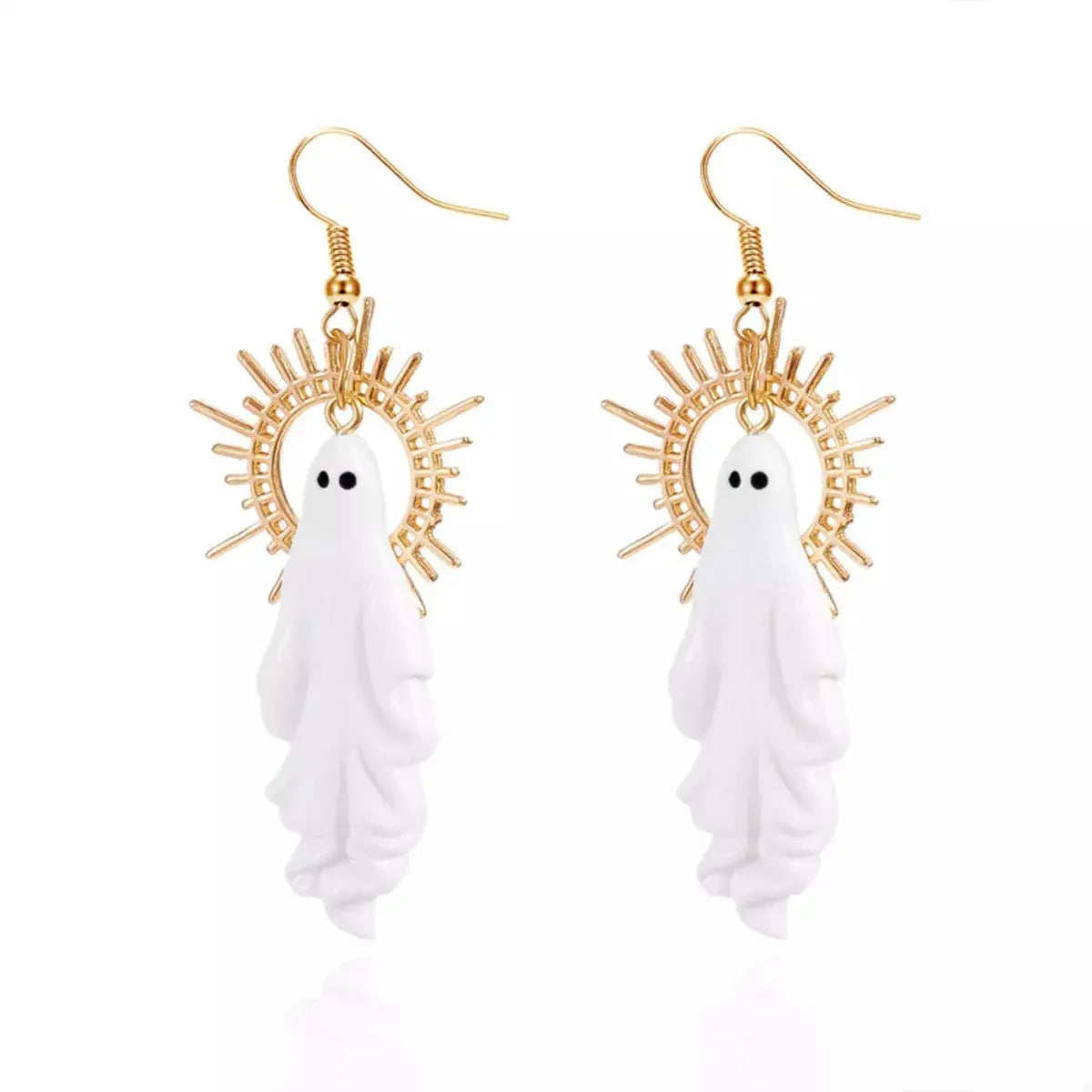 Halloween Sunburst Ghost Drop Earrings by Trendsi
