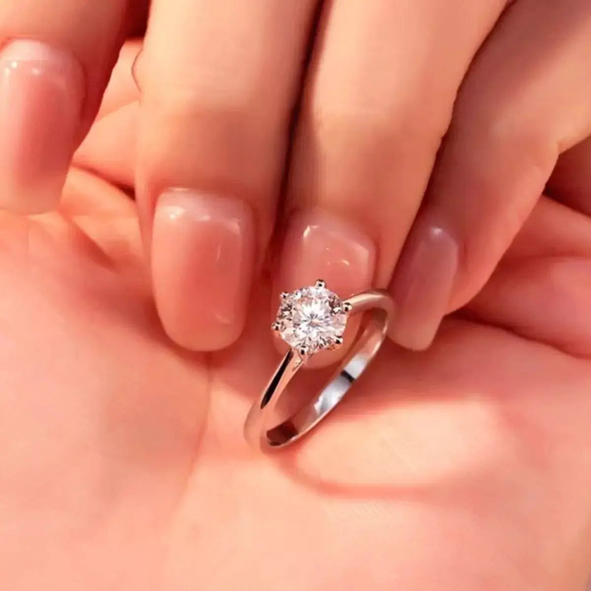5 Carat 925 Sterling Silver Moissanite Ring by Trendsi