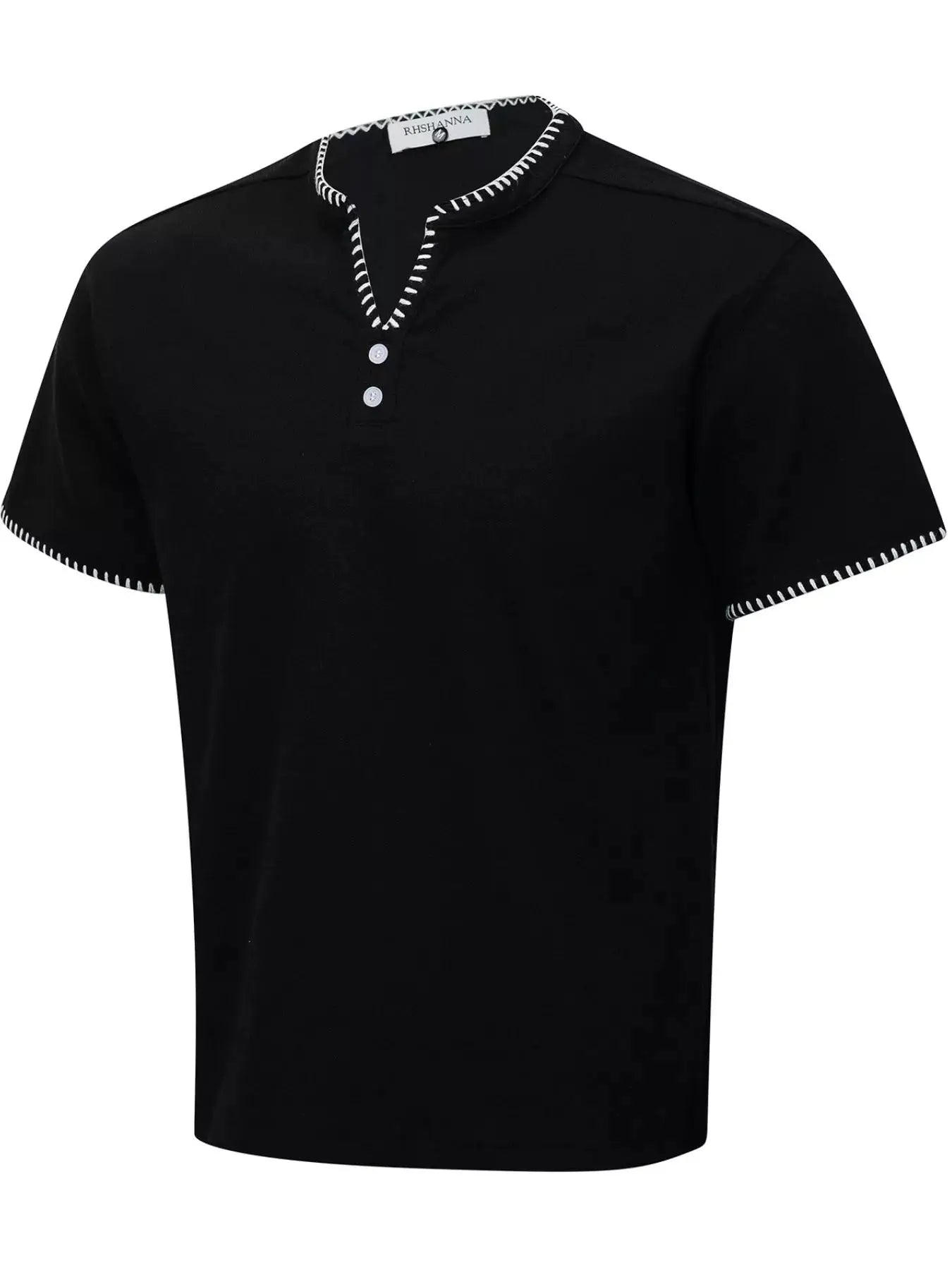 Men's Notched Short Sleeve Top by Trendsi