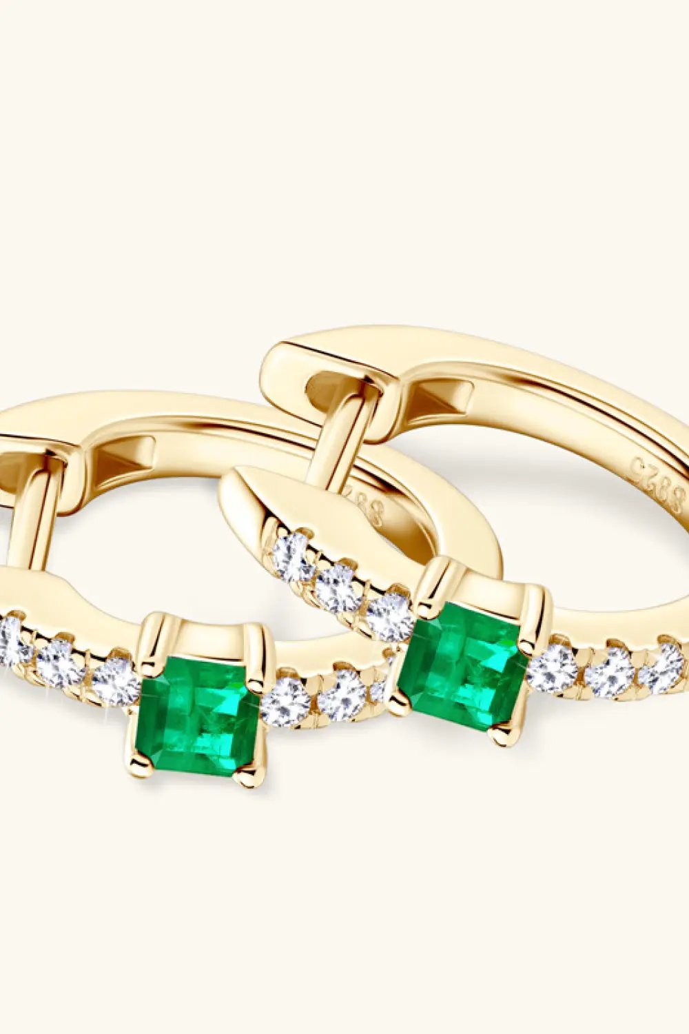 Lab-Grown Emerald Earrings by Trendsi