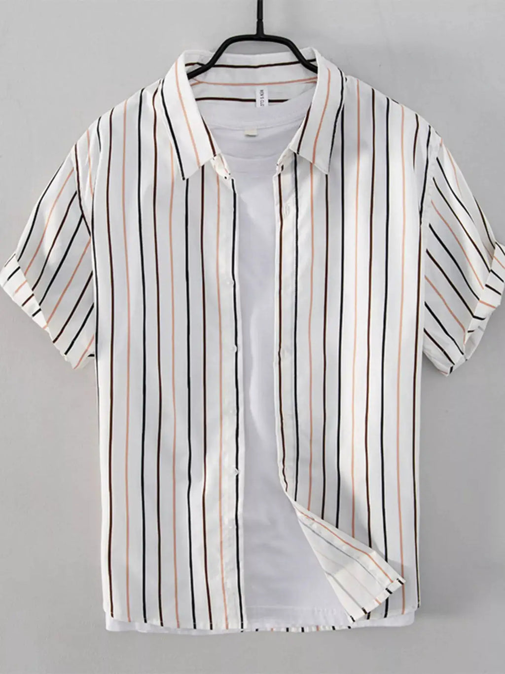 Men's Plus Size Striped Button Up Shirt by Trendsi
