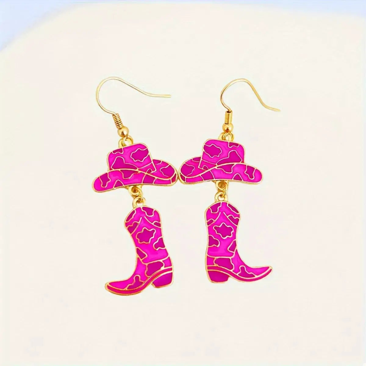 Cowboy Hat and Boot Dangle Earrings by Trendsi