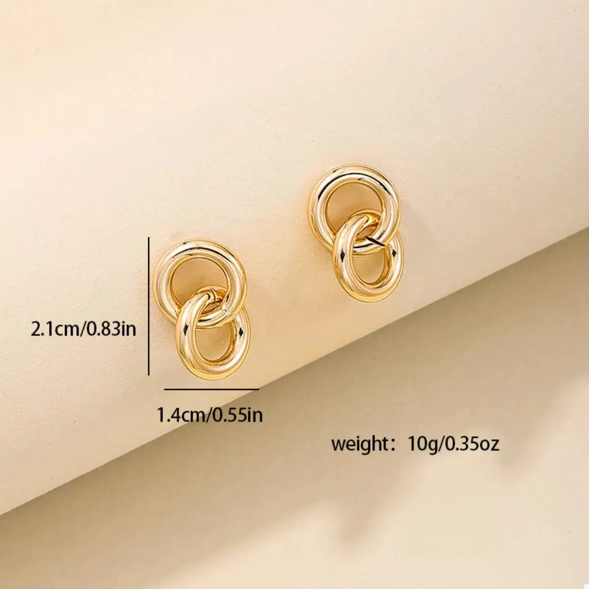 Interlocked Chain Link Stud Earrings by Trendsi