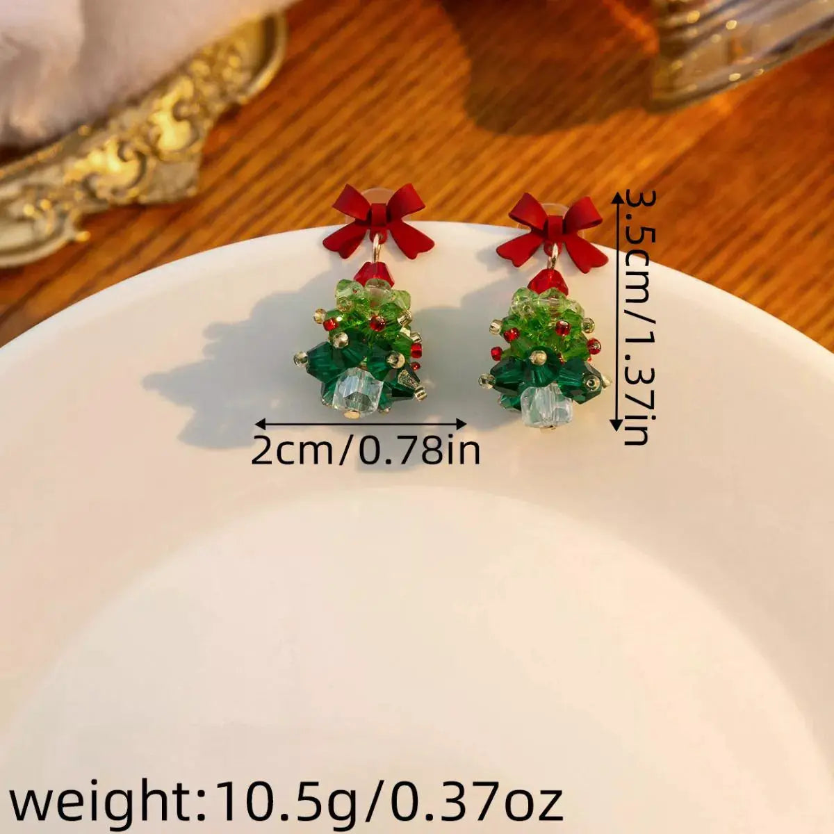 Christmas Tree Bowknot Dangle Earrings by Trendsi