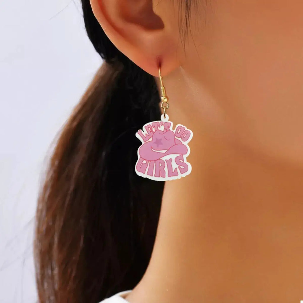 Cowgirl Hat Dangle Earrings by Trendsi