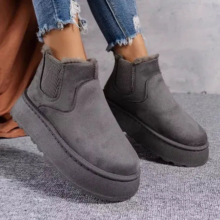 Round Toe Platform Boots by Trendsi