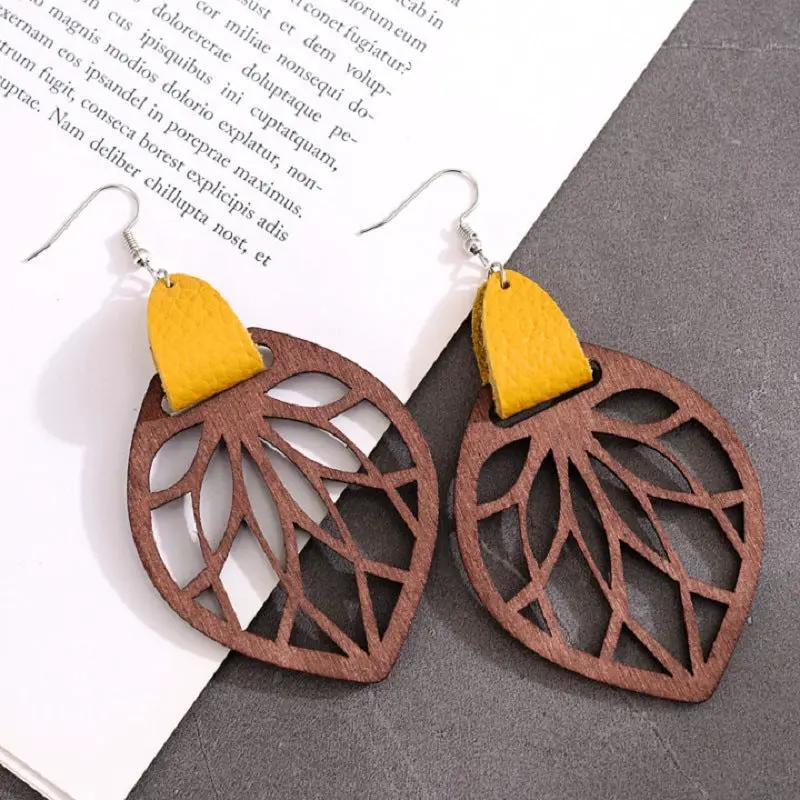 Leaf Drop Earrings by Trendsi
