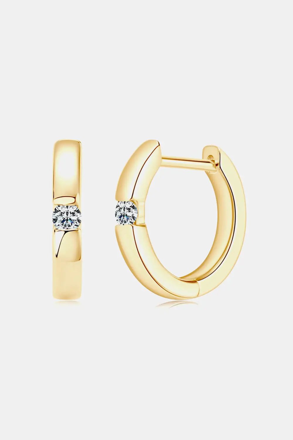 Moissanite 925 Sterling Silver Huggie Earrings by Trendsi