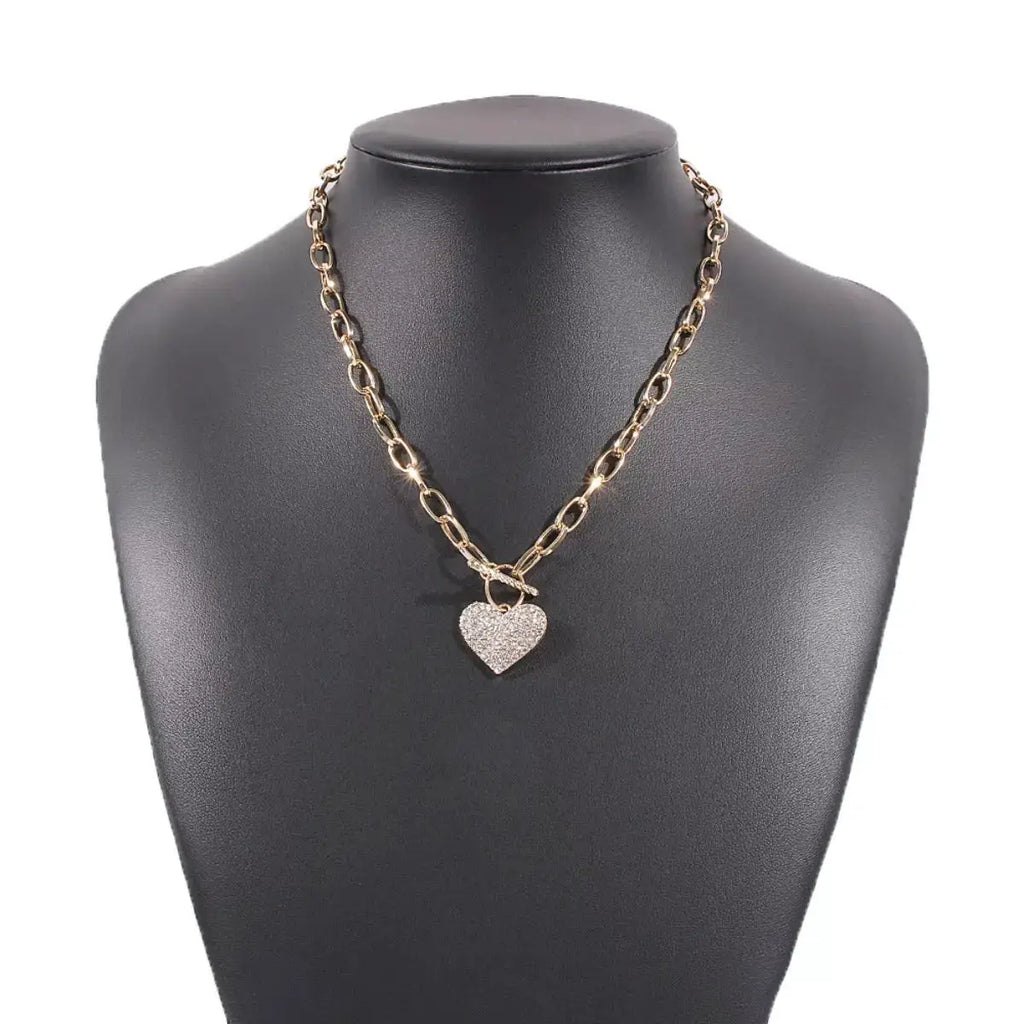 18K Gold-Plated Heart Pendant Necklace by Trendsi