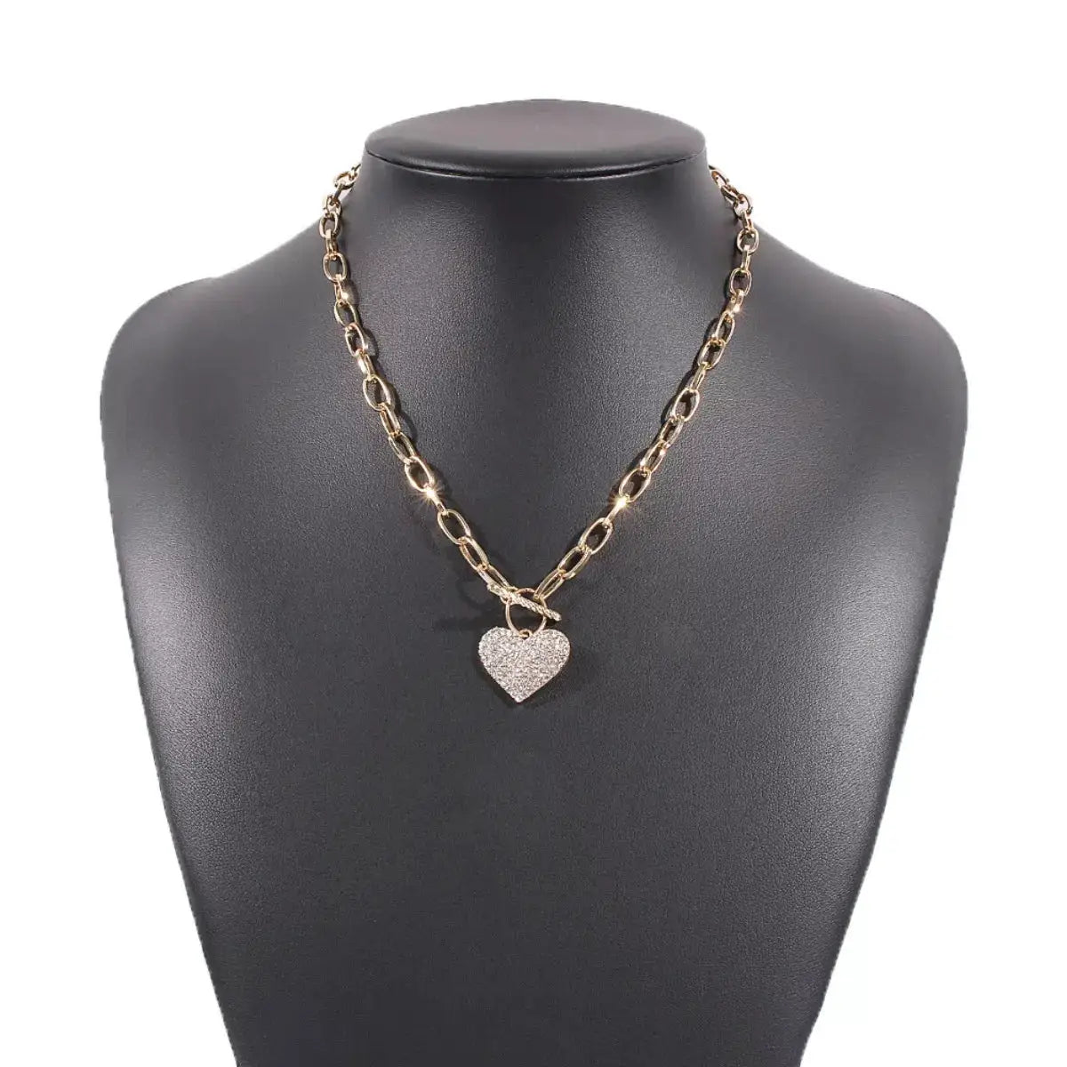 18K Gold-Plated Heart Pendant Necklace by Trendsi