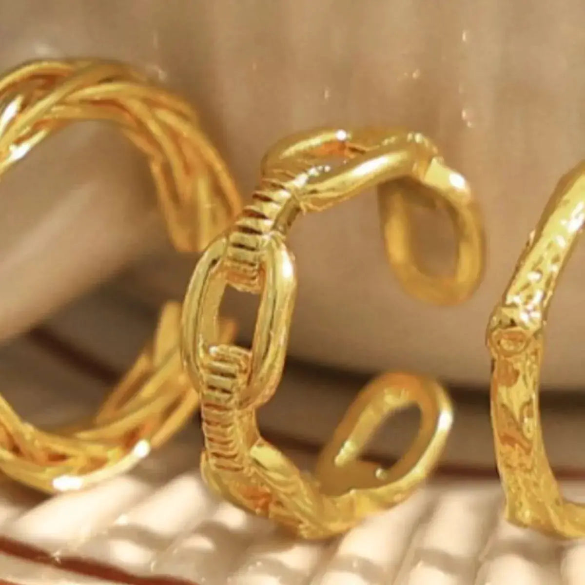 18K Gold-Plated Open Ring by Trendsi