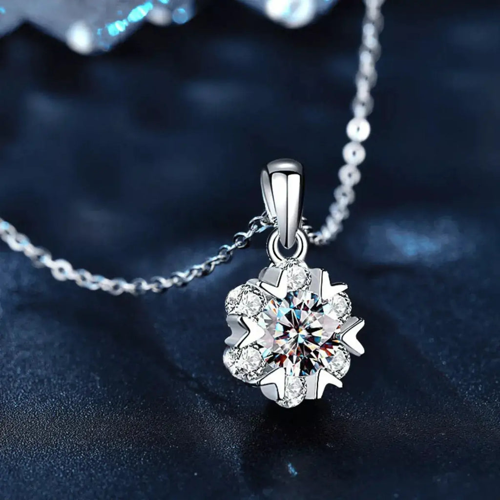 1 Carat Moissanite 925 Sterling Silver Pendant Necklace by Trendsi