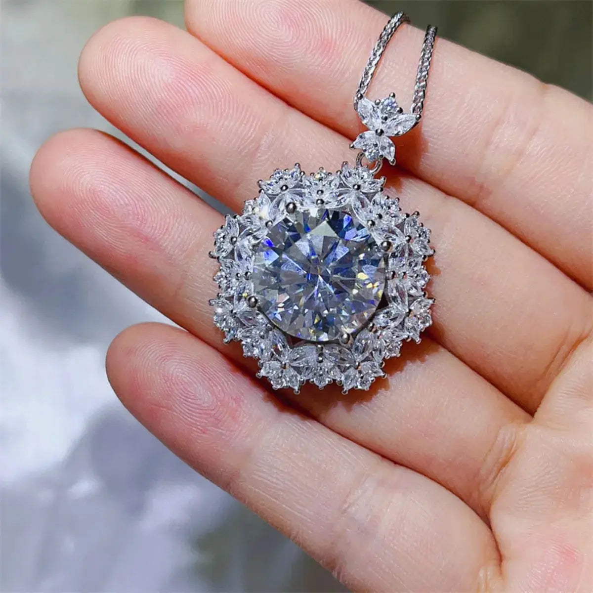 10 Carat Moissanite 925 Sterling Silver Necklace by Trendsi