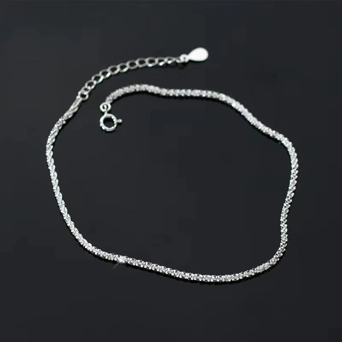 925 Sterling Silver Chain Adjustable Bracelet by Trendsi