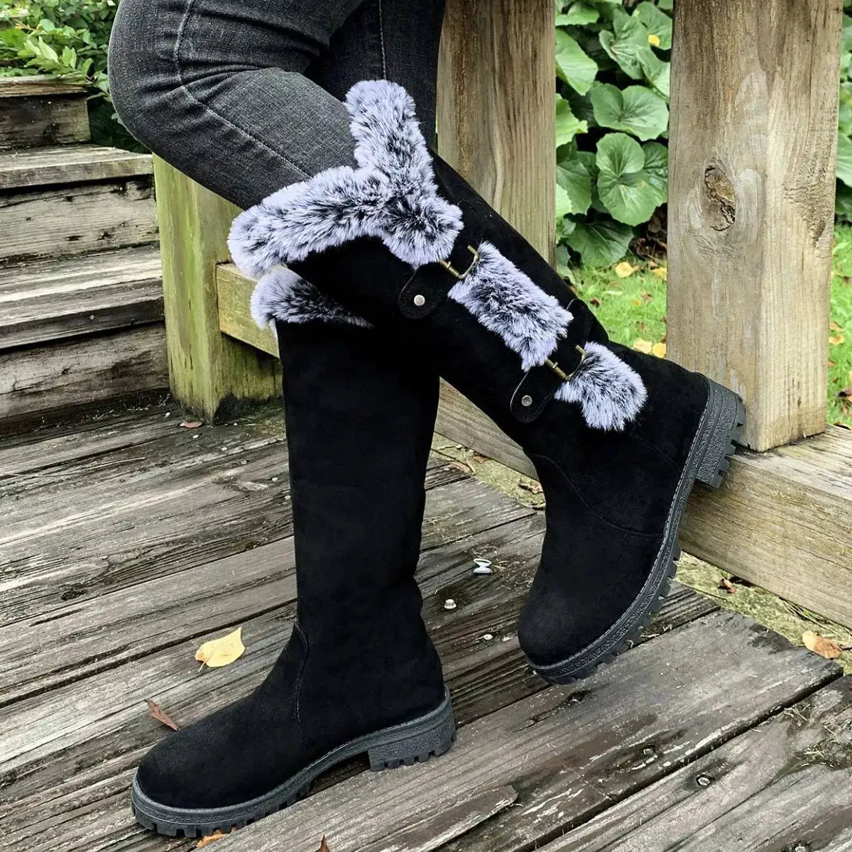 Round Toe Block Heels Boots by Trendsi