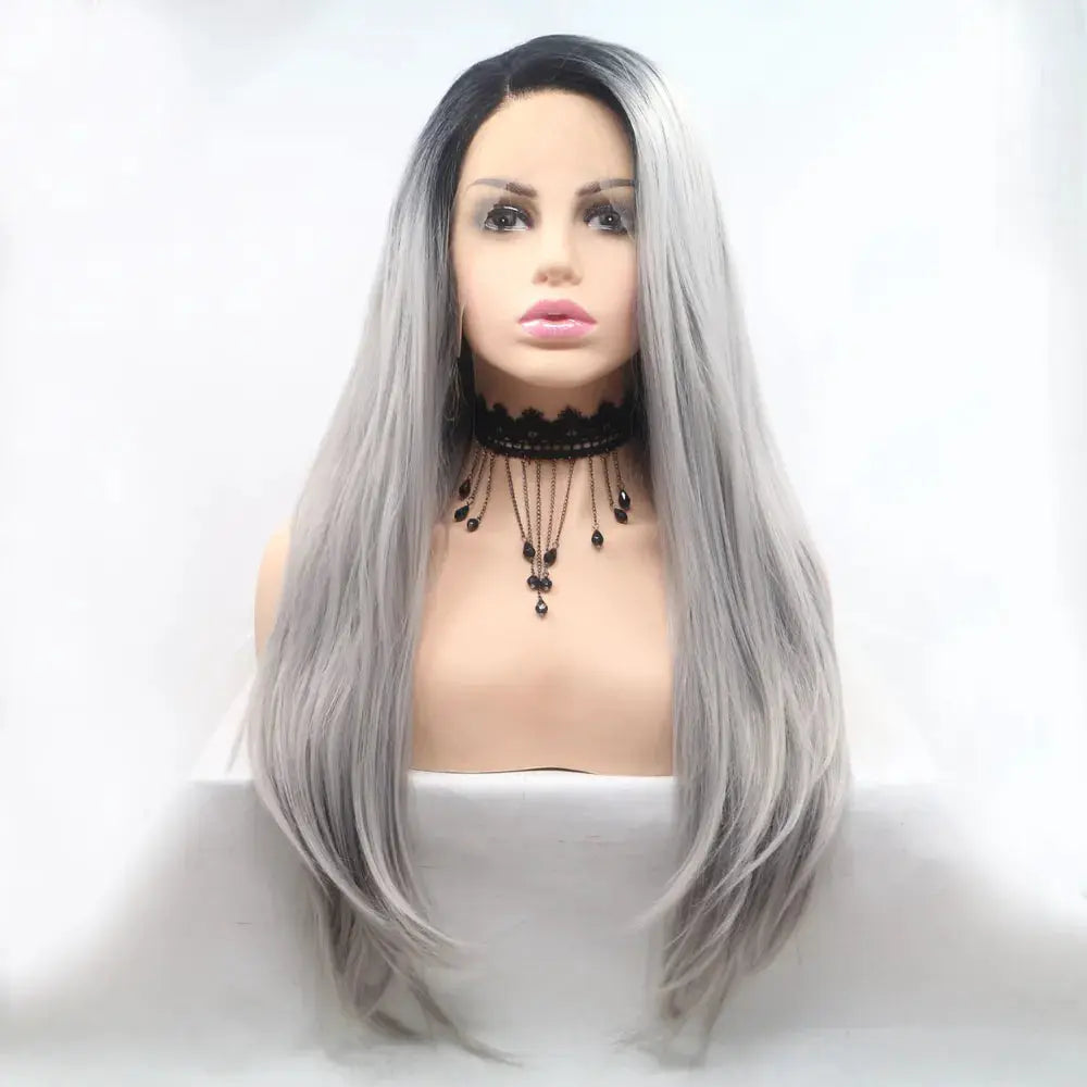 13*3" Lace Front Wigs Synthetic Long Straight 24" 130% Density by Trendsi