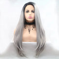 13*3" Lace Front Wigs Synthetic Long Straight 24" 130% Density by Trendsi