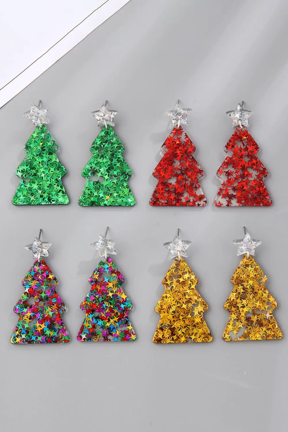 Christmas Tree Acrylic Earrings by Trendsi